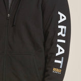 Ariat Men's Rebar All-Weather Full Zip Hoodie #colour_black