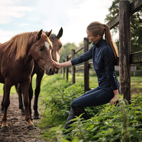 Ariat Women's Sunstopper 3.0 1/4 Zip Baselayer #colour_navy