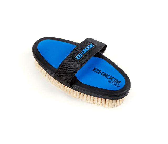 Ezi-Groom Grip Body Brush With Goat Hair #colour_bright-blue