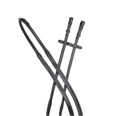 Collegiate Comfitec Opulux Plain Flat Rubber Reins #colour_black