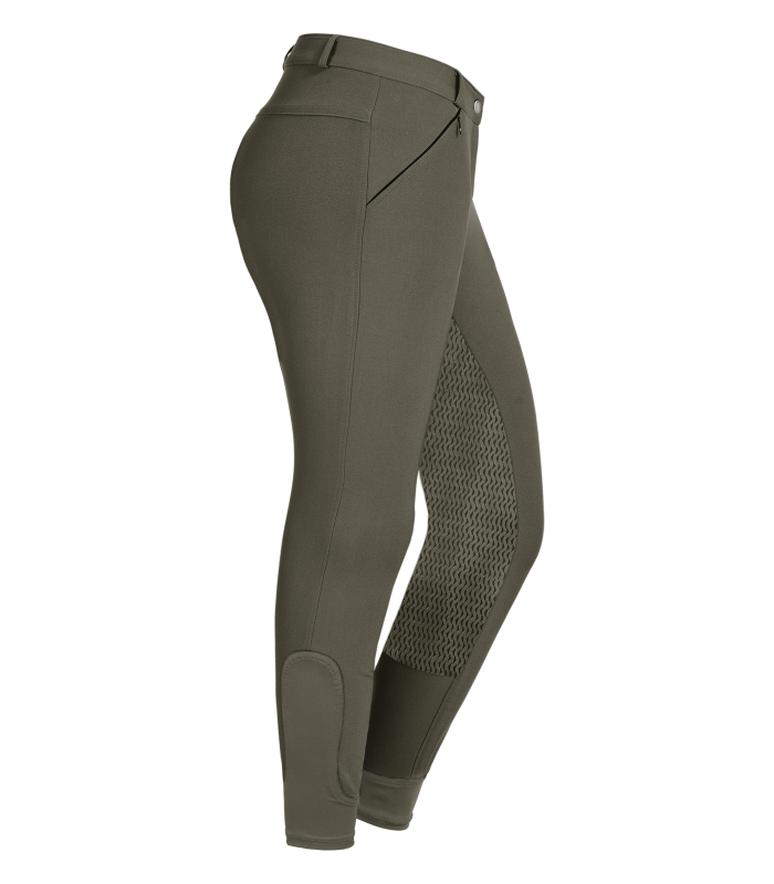 E.L.T Ladies Dahlia Silicone Riding Breeches #colour_khaki