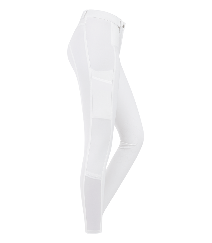 E.L.T Micro Ladies Knee Silicone Riding Breeches #colour_white