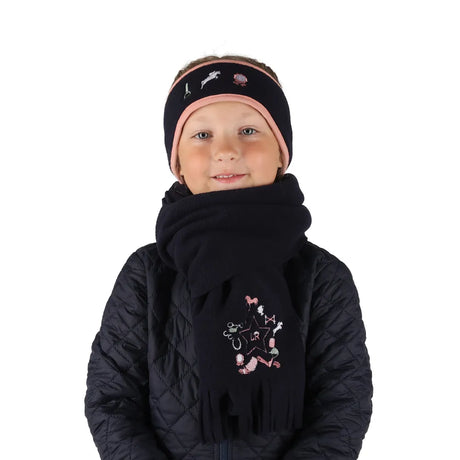 Pony Passion Headband & Scarf Set by Little Rider #colour_navy-blush