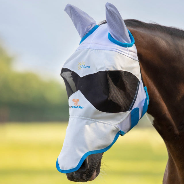 Shires FlyGuard Pro Sun Shade Fly Mask #colour_white