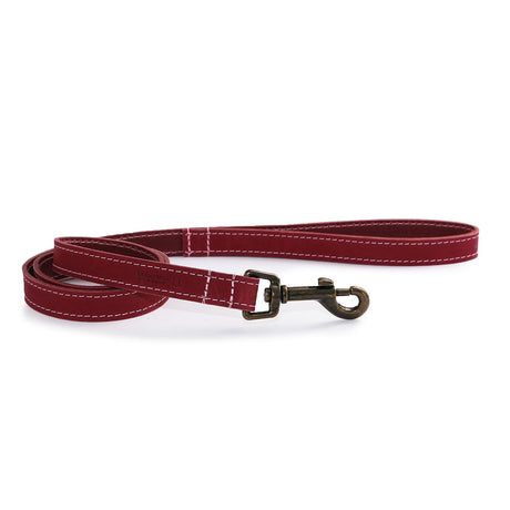 Ancol Timberwolf Leather Lead #colour_raspberry