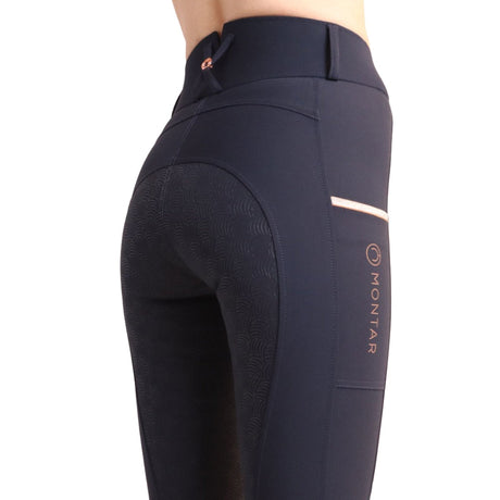 Montar MoSierra Rose Gold Dotted Logo High Waist Summer Breeches #colour_dark-navy