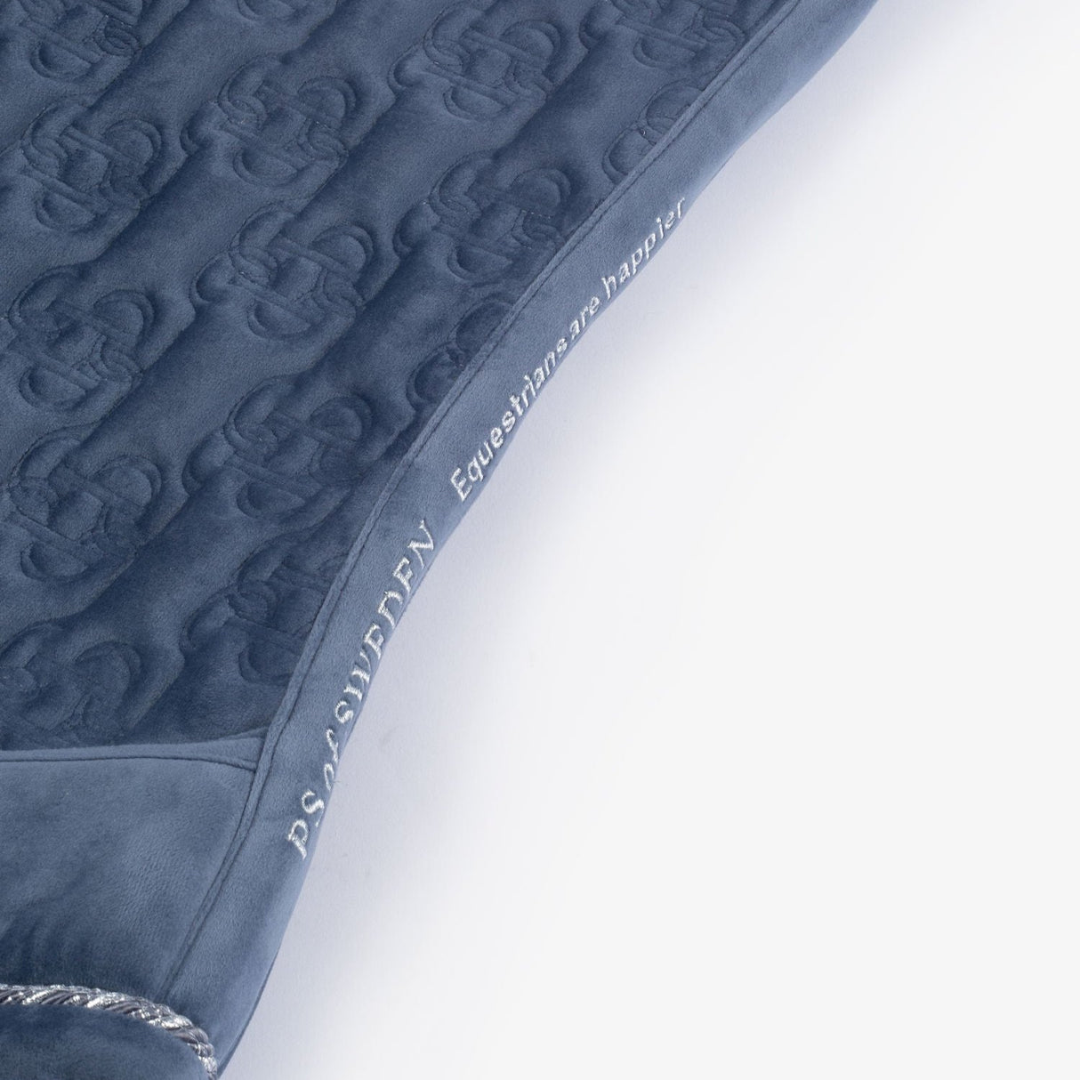 PS of Sweden Velvet Monogram Dressage Saddle Pad #colour_mist-blue