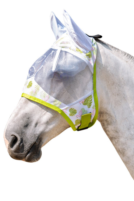 HKM Fly Protection Mask -Flamingo- #colour_green/pink