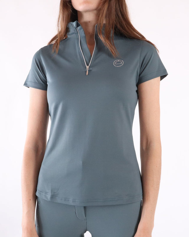 Montar Everly Crystal Detail Junior Short Sleeve Base Layer #colour_jade