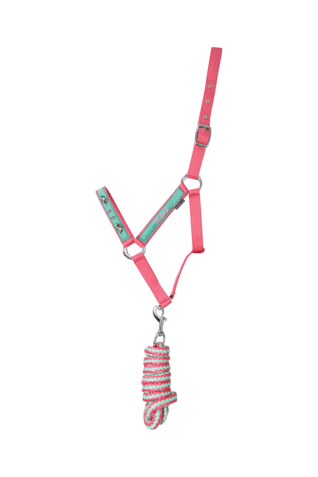 Hy Equestrian Thelwell Collection Trophy Head Collar And Lead Rope #colour_mint-pink