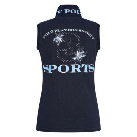 HV Polo Favouritas Palms Sleeveless Polo Shirt #colour_navy