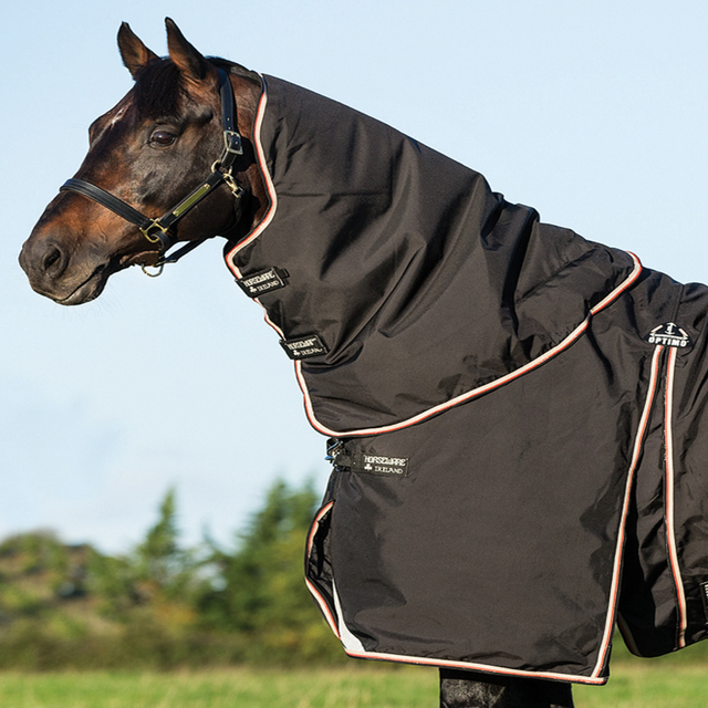 Horseware Ireland Rambo Optimo Hood Lite 0g #colour_black-orange