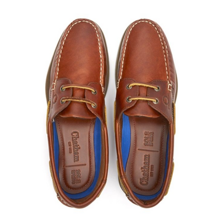 Chatham Men's Deck II G2 Premium Leather Boat Shoes #colour_chestnut