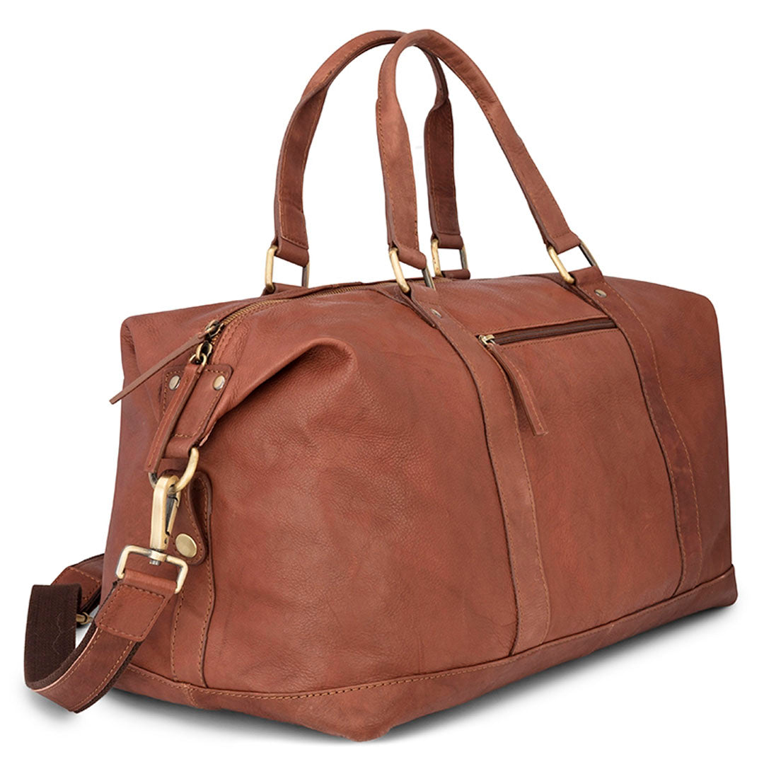  Hoggs of Fife Monarch Leather Carryon Holdall#colour_hazelnut
