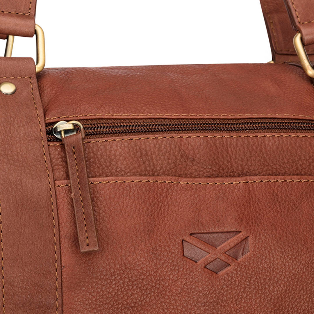 Hoggs of Fife Monarch Leather Carryon Holdall #colour_hazelnut