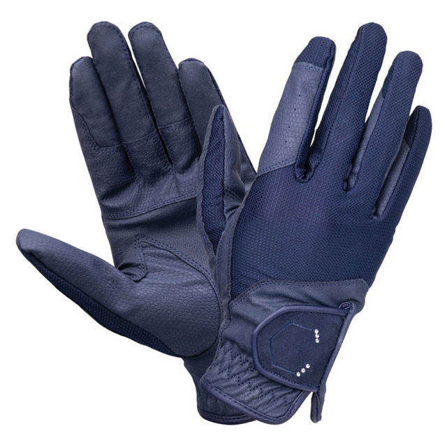 Coldstream Next Generation Blakelaw Diamante Riding Gloves #colour_navy-silver