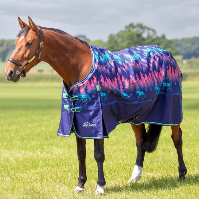 Shires Highlander Original Lite Turnout Rug #colour_navy-forest