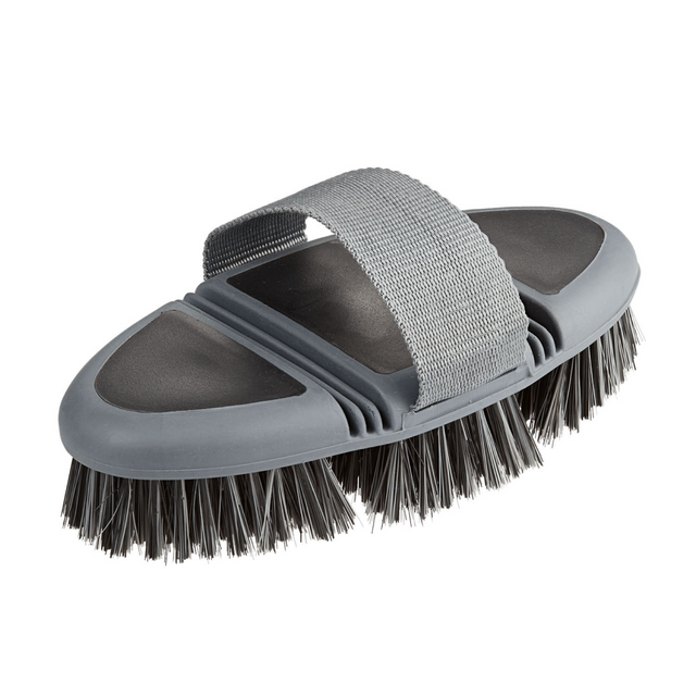 Bitz Two Tone Contour Rubber Grip Body Brush #colour_black-grey